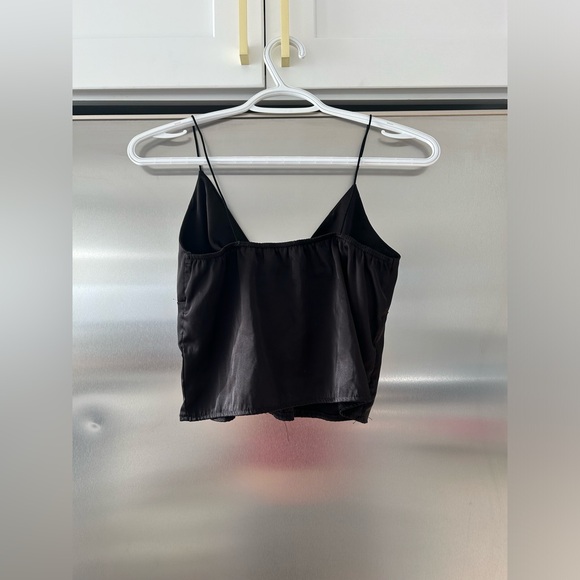 Black, Punk, Spaghetti Strap, Grunge, 2000’s, V Cut, Cropped, Flowy Top - Picture 2 of 2
